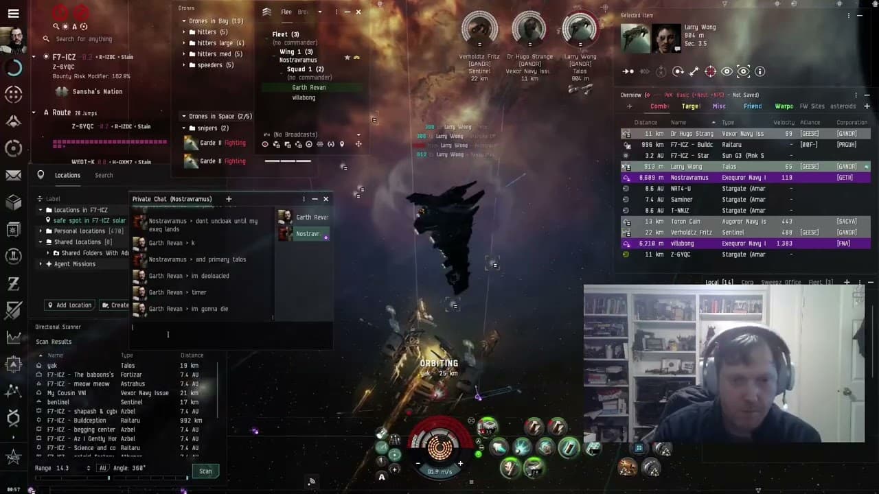 [GAMING][EVE ONLINE] I use my myrm navy as bait against a nullsec gaing of geese. I lost.