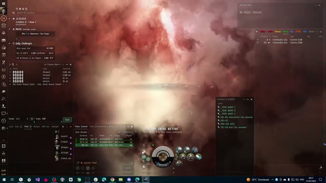 EVE Online  fazendo Gas no Wormhole
