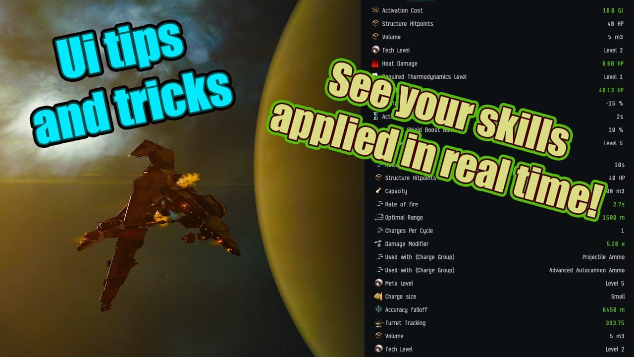 Your skills enhance your ship, see HOW | EVE Online UI tips and tricks