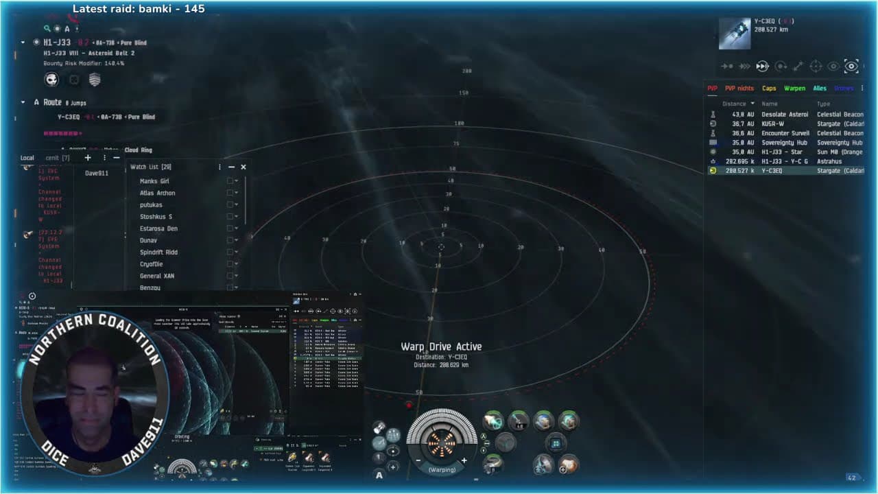 *EveOnline* *PVP/E*  Friday Night Fleet Hunter 23/01
