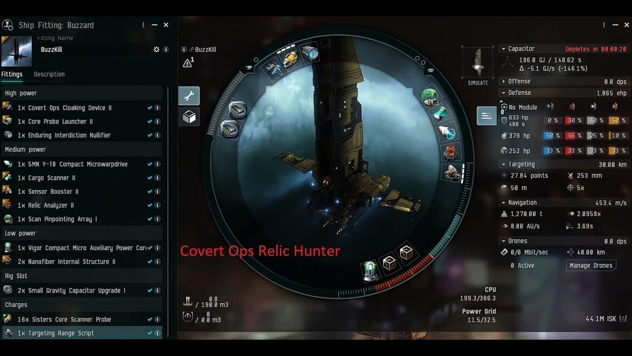 EVE Online - Buzzard exploration and relic hunter