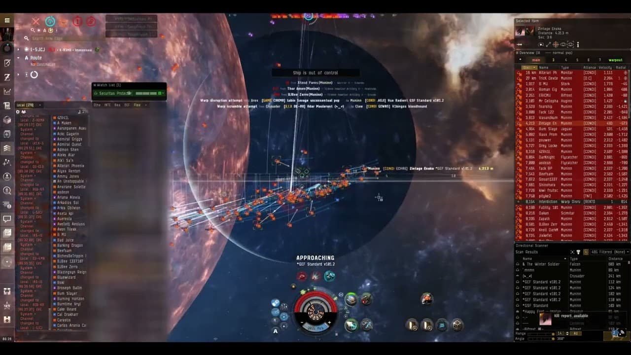 Horde arrives in Detorid (dictor fleet combat)