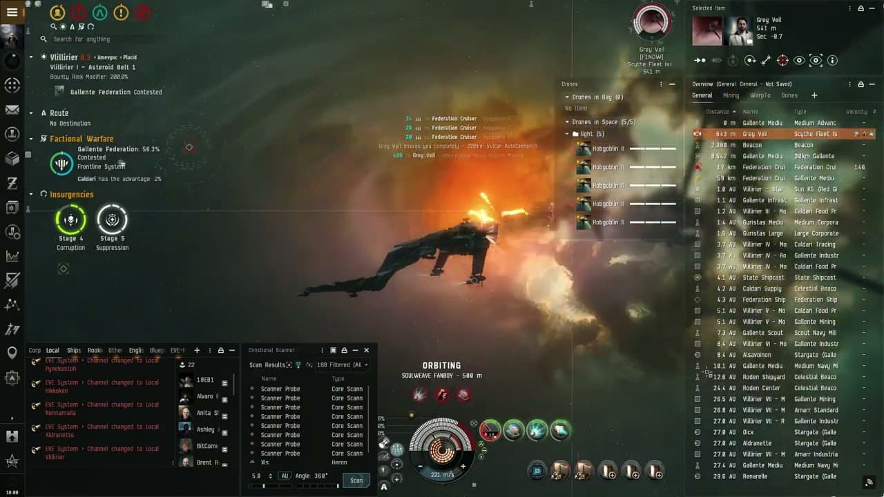 EVE Online Caracal Navy Issue vs Scythe Fleet Issue PvP