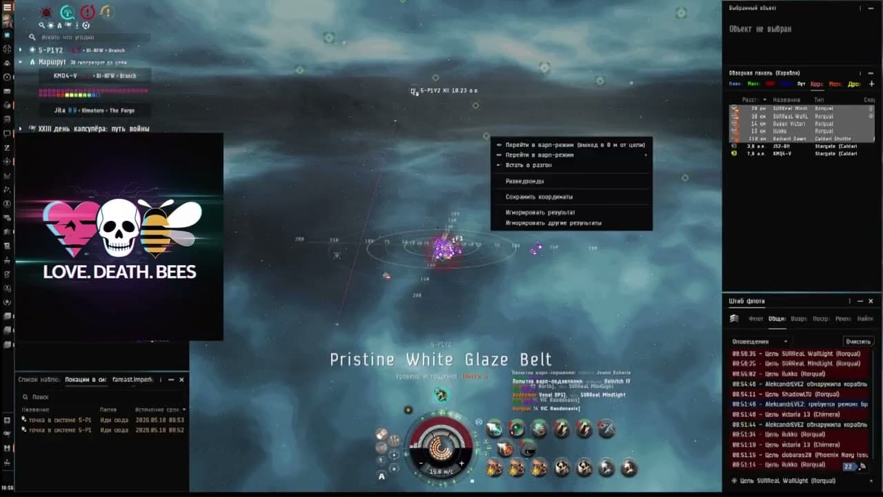 Love Death Bees squad Redeemer fleet vs 5 Rorqual Fraternity fleet