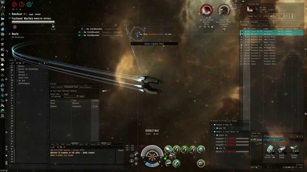 Eve Online: Sentinel vs Vengeance, Breacher - bait tanking with a kiter