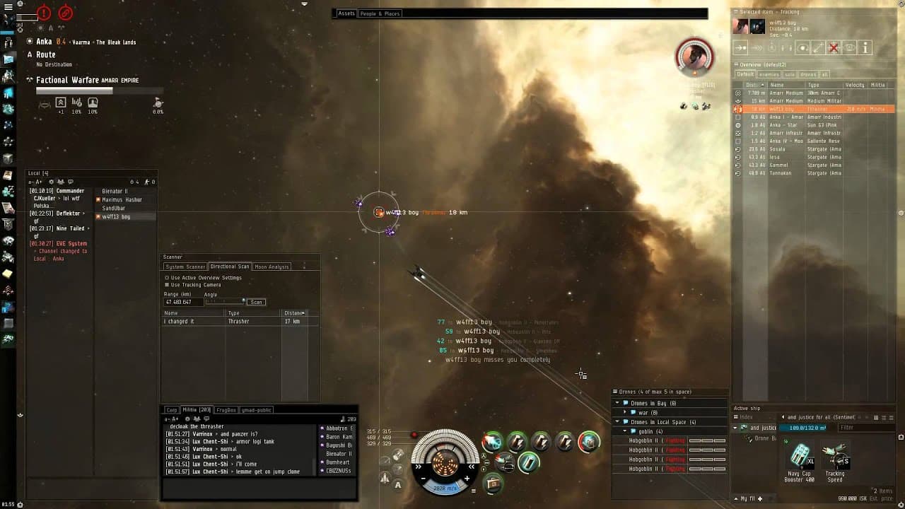 Eve Online: Sentinel vs Merlin + Thrasher