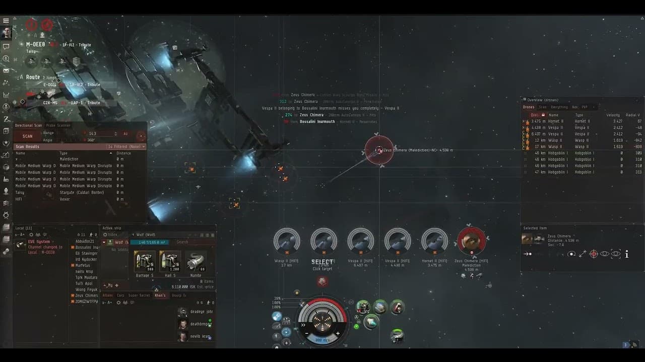 Wolf, Malediction, and Vexor Disengage
