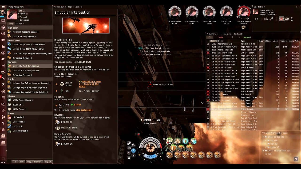 EVE Online: Smuggler Interception: Angel Cartel Blitz Level 4 vs Machariel