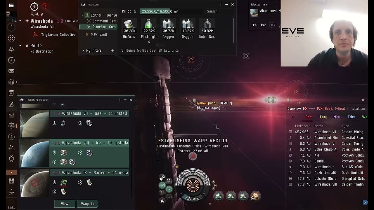 EVE Online: Gameplay (No Commentary) of Hauling 65M ISK of Resources ('Pochven' Filament to Jita)