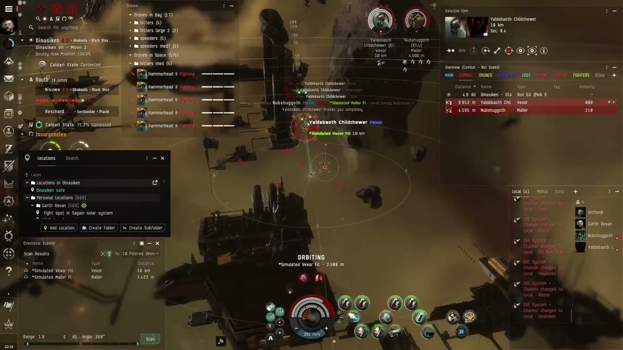 [EVE ONLINE] Outnumbered!! I get a Maller in my Neut VNI in facwarfare. His Vexor friend got away!