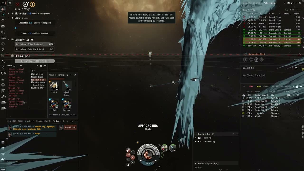 EvE 80m Hurricane outDPS gila at capsulear day 23 Event