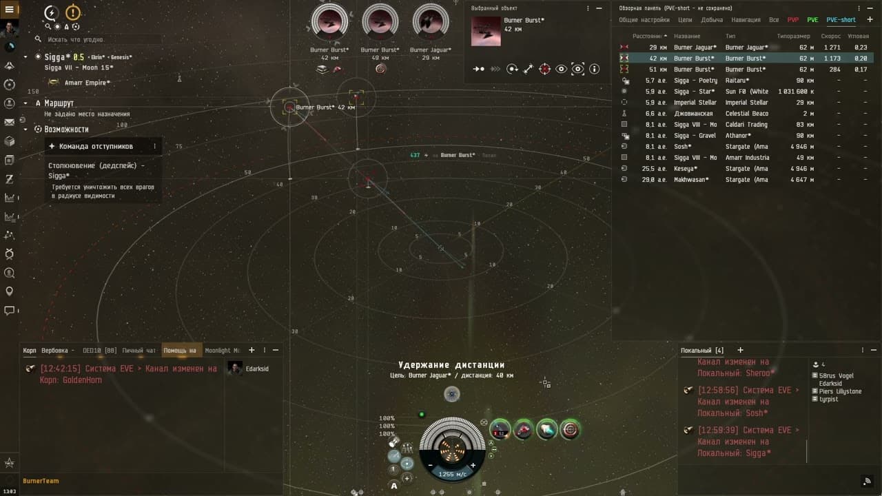 Команда отступников Anomic Team Burner Jaguar на Caldari Navy Hookbill