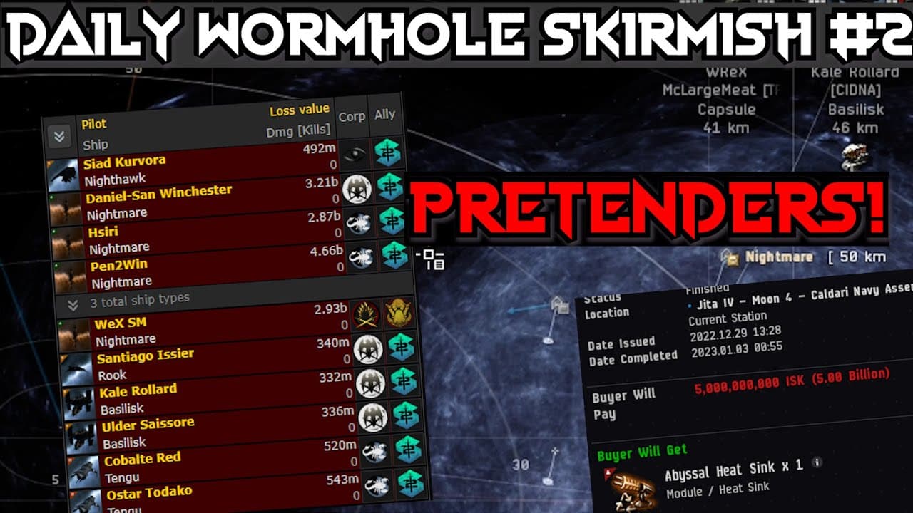 Your Daily Wormhole Skirmish #2 - Pretenders Nightmare FLEET vs 2 Paladins + kitchen sink, PVP, WH