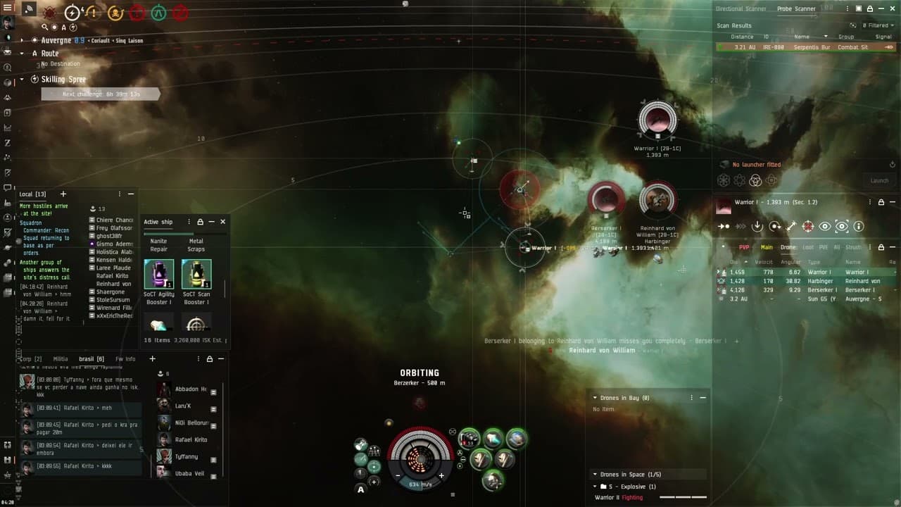 EvE DuallRep Incursus vs Harbringer