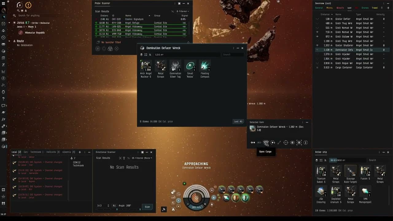 Eve Online - Angel Cartel Domination NPC kills (EP54)