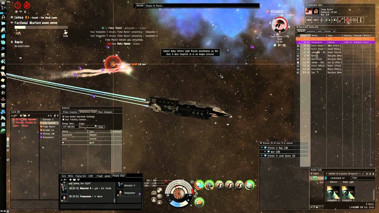 Eve Online: Dragoon + Coercer vs Coercer + Wolf + Slasher