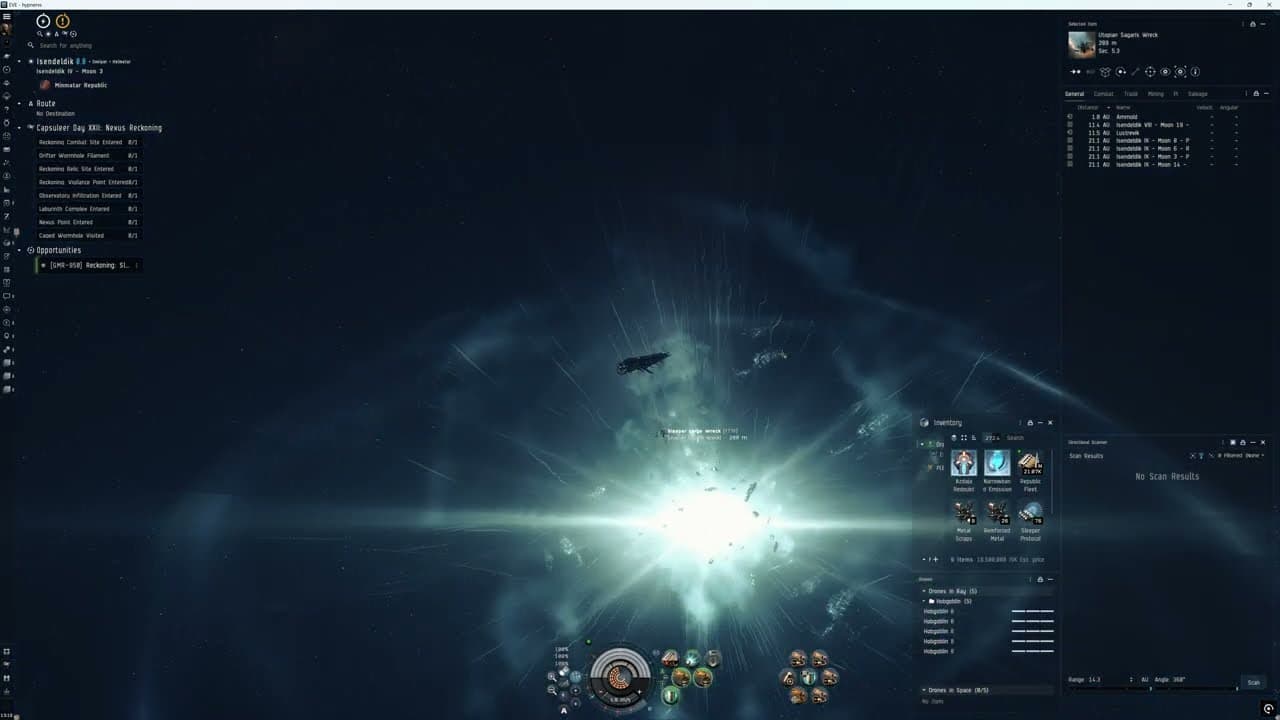 EVE Online: Capsuleer Day XXII in a hi-sec combat site(Sleeper Forge), Sleipnir