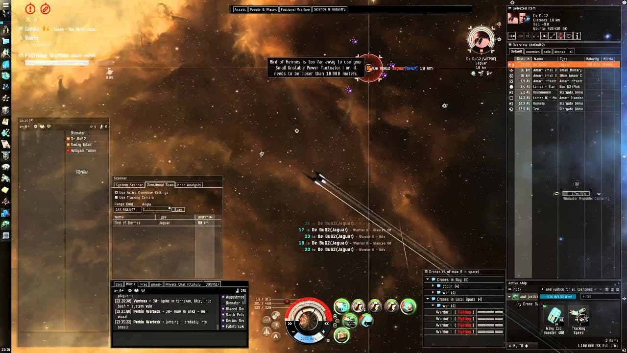 Eve Online: Sentinel vs Jaguar (+ Hookbill)