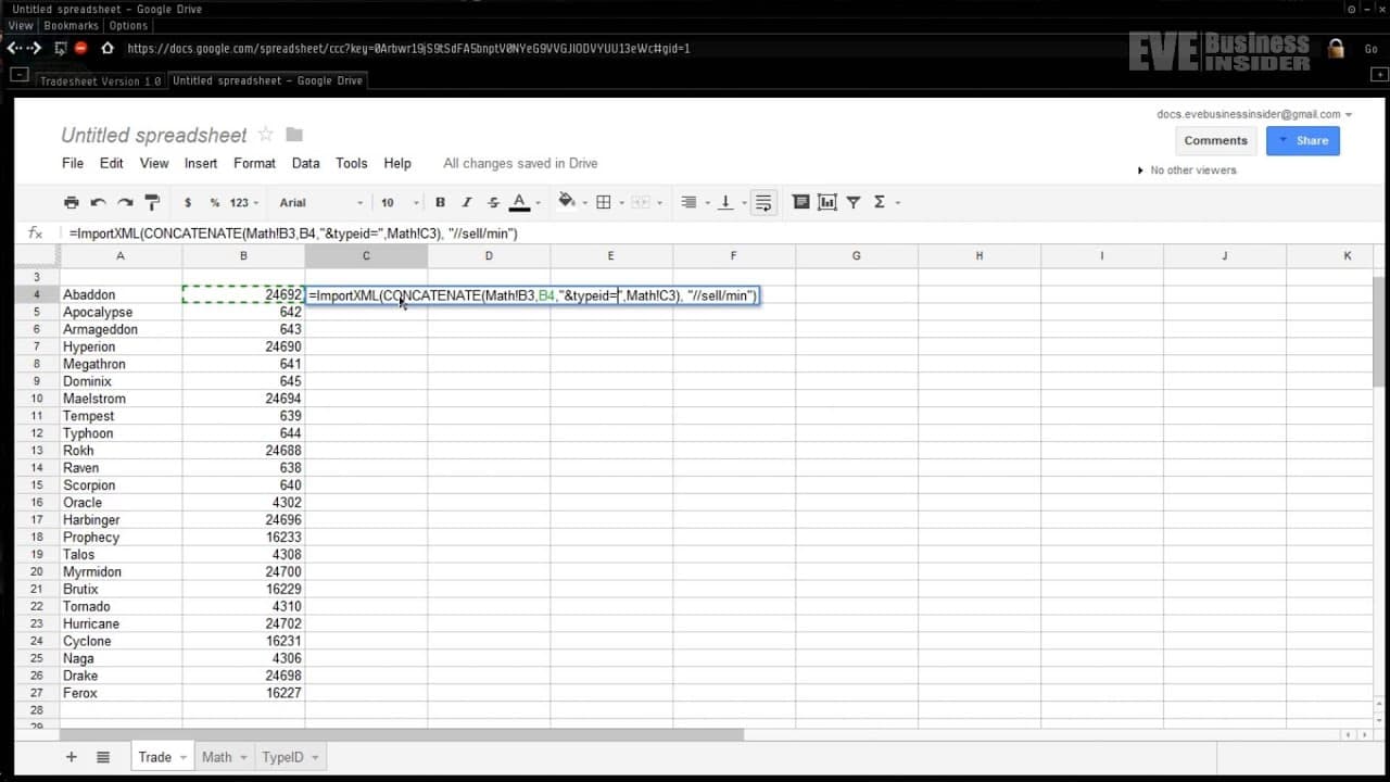 EVE For Billionaires: Episode 4 - Dynamic Spreadsheeting Part 1