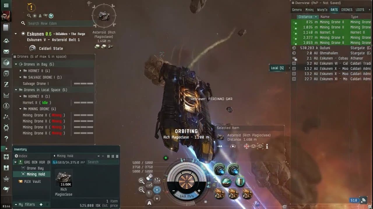 EVE Online. - My Mining Activity.