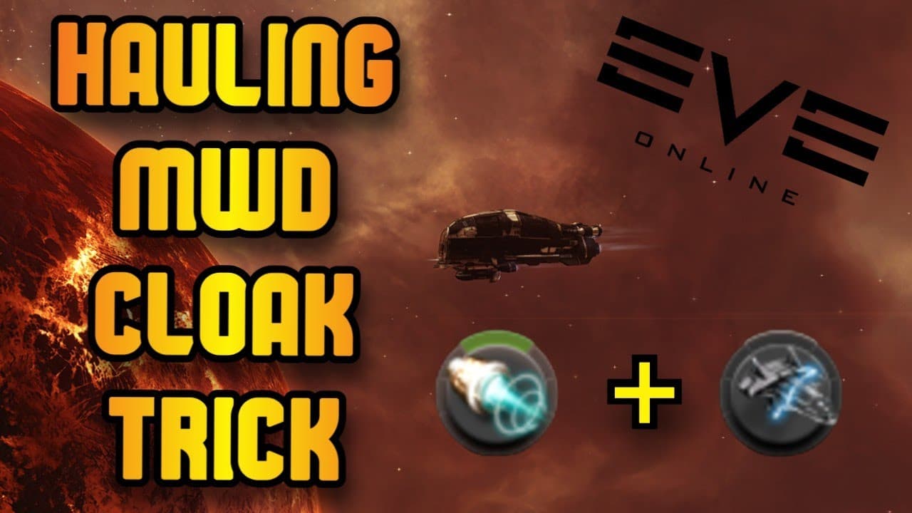 Eve Online - Microwarpdrive (MWD) + Cloak Trick - Basic Hauling and Transport Guide