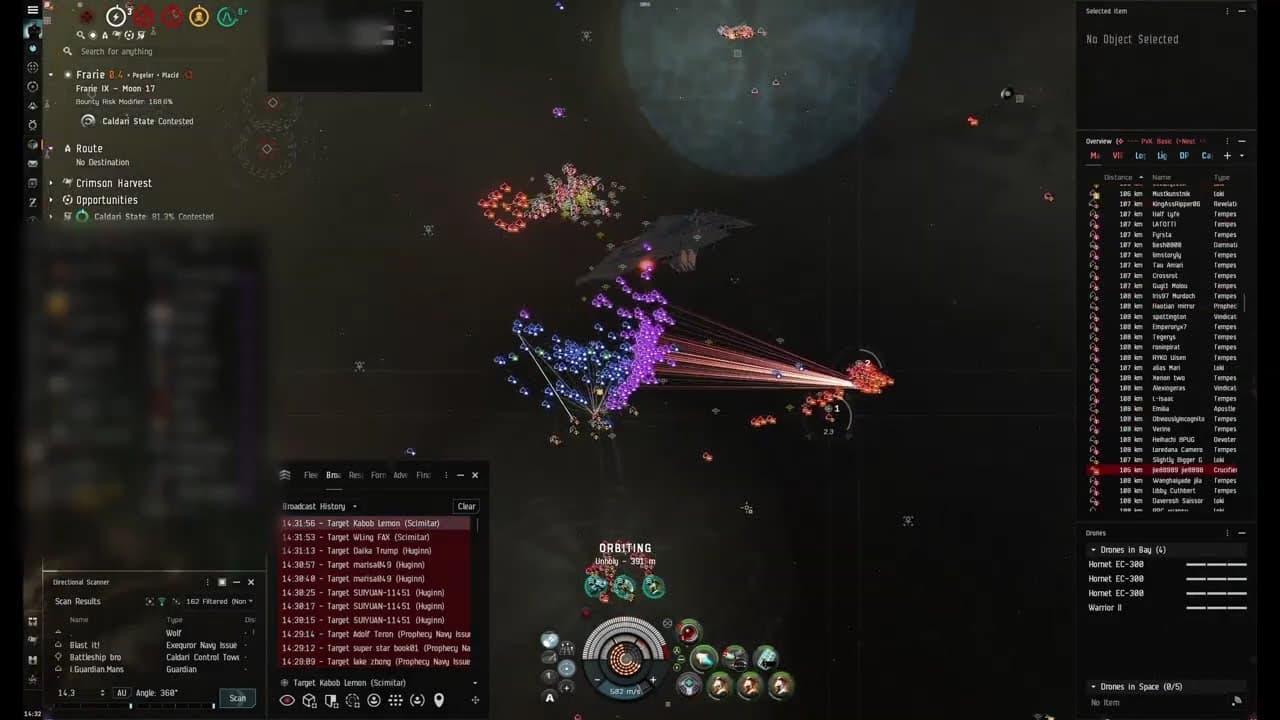 Eve Online - INIT vs Frat Allies: Fortizar Siege, Capital Escalation (2025-10-17)