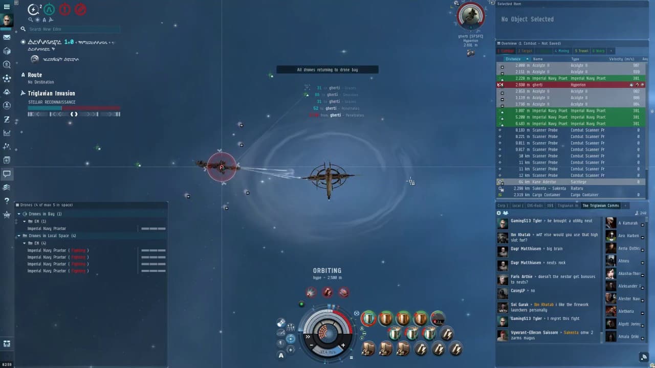 Invasion Praxis VS gherti's Hyperion (Hisec 1v1 Duel)