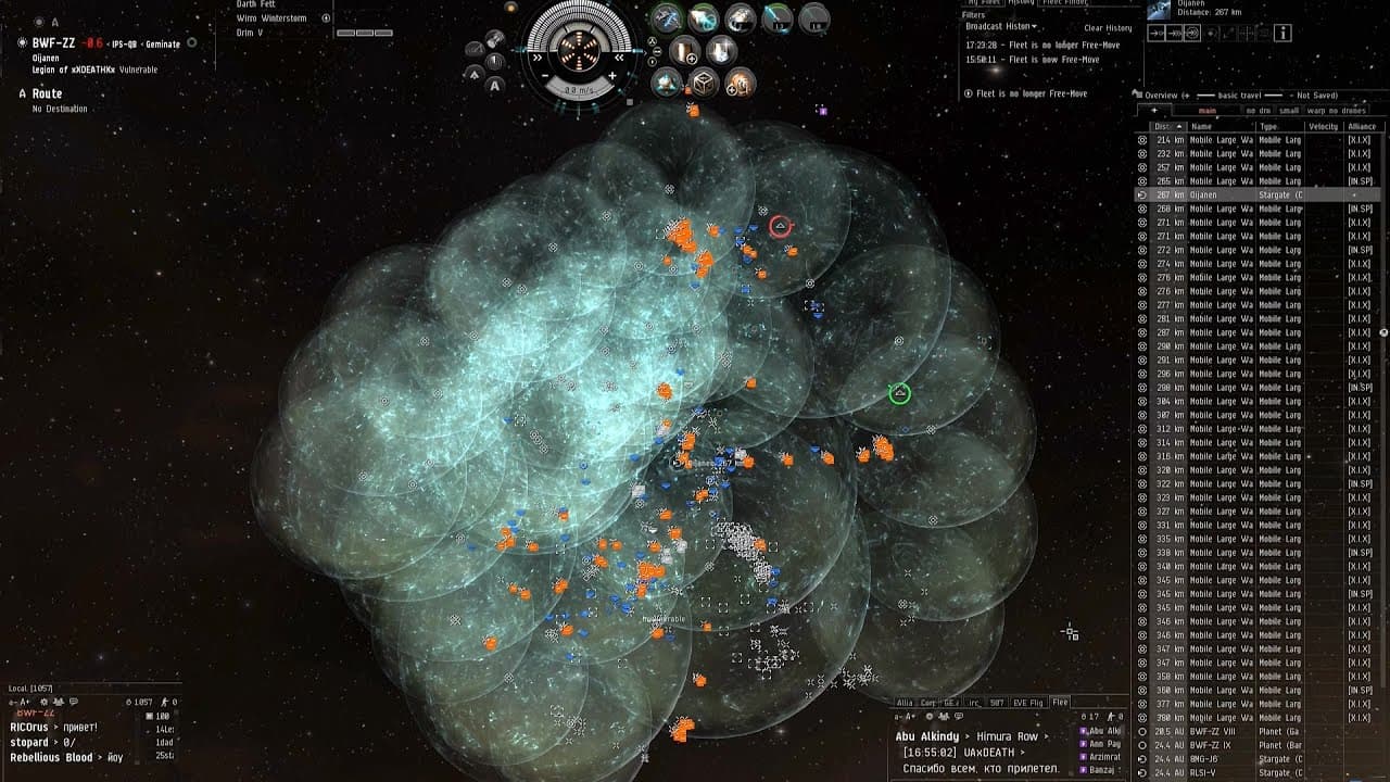 Eve Online. Some fights, flying zealot vs bravenewbies, stealth bomber on BWF-ZZ X.I.X. event