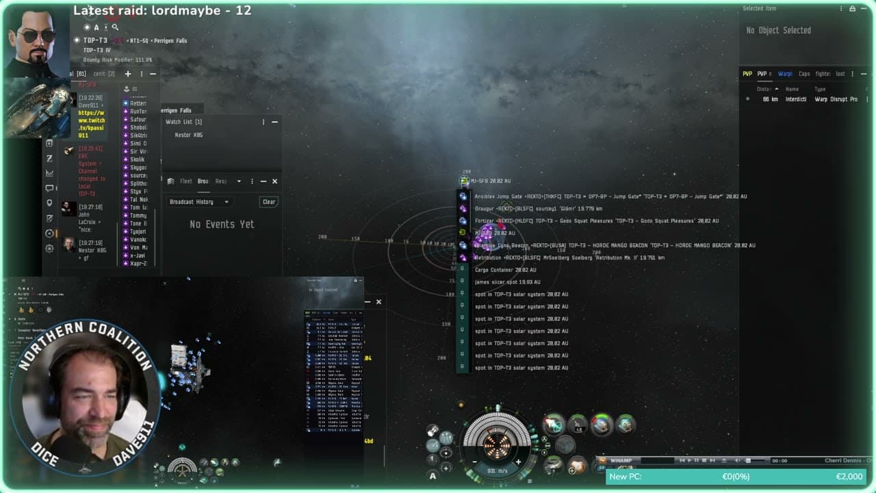 *EveOnline* *PVP* Fleet Hunter with nice Bustard catch 28/08