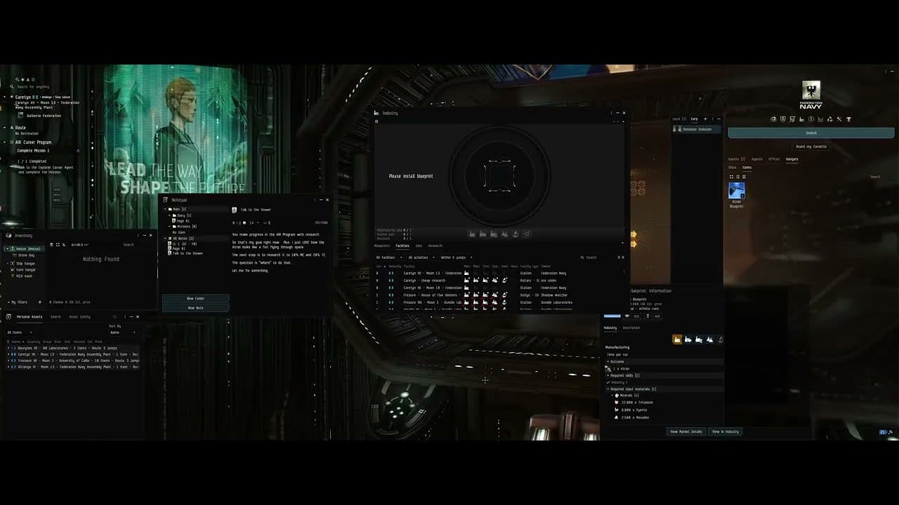 EVE Online - Blueprint Material Efficiency Research
