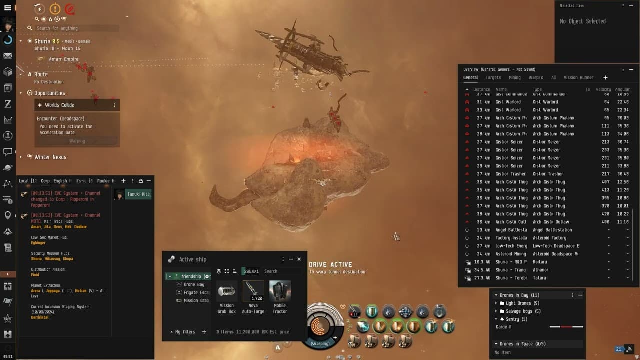 Eve Online Idle Game!   Autotargeting Cruise Golem   L4 Worlds Collide