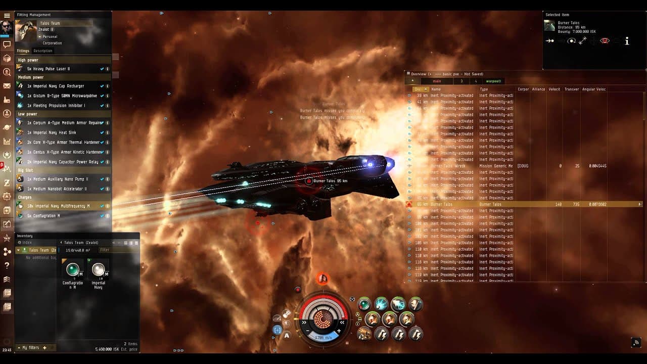EVE Online: Serpentis Anomic Base Talos Team vs Zealot Cap Stableish
