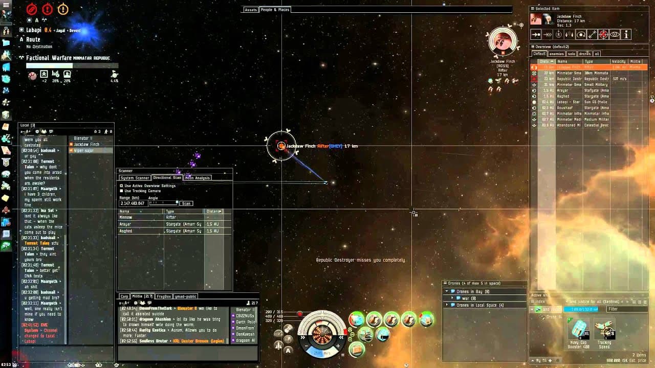 Eve Online: Sentinel vs Rifter
