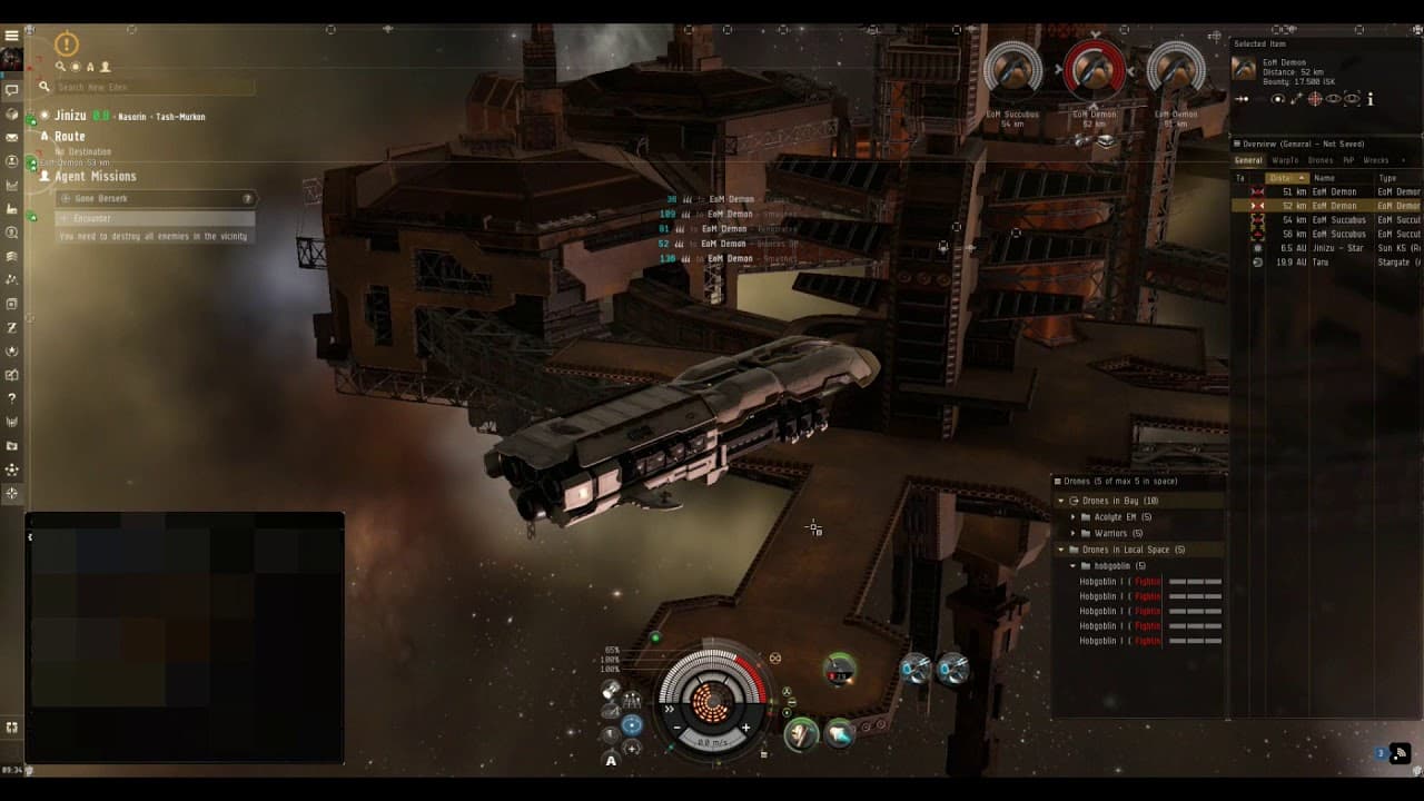 Dragoon Bonus - Tech 1 fitted Destroyer taking on harder level 2, Gone Beserk
