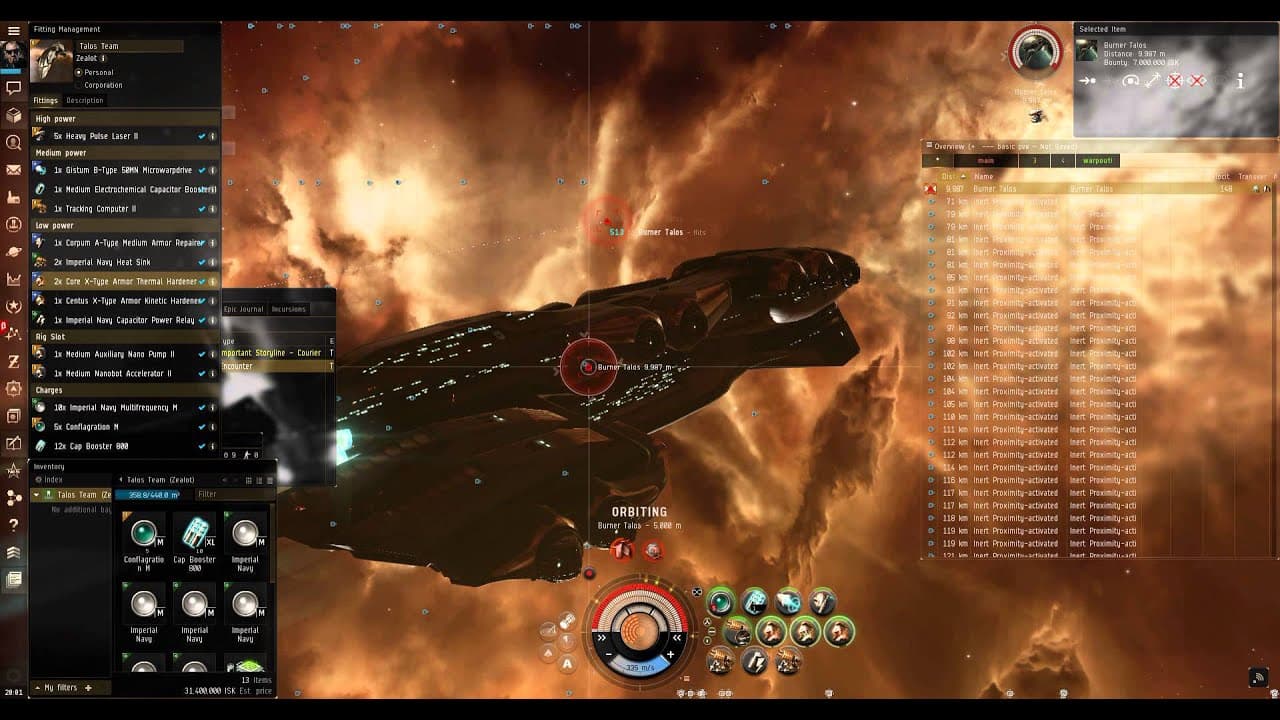 EVE Online: Serpentis Anomic Base Talos Team vs Zealot Cap Booster